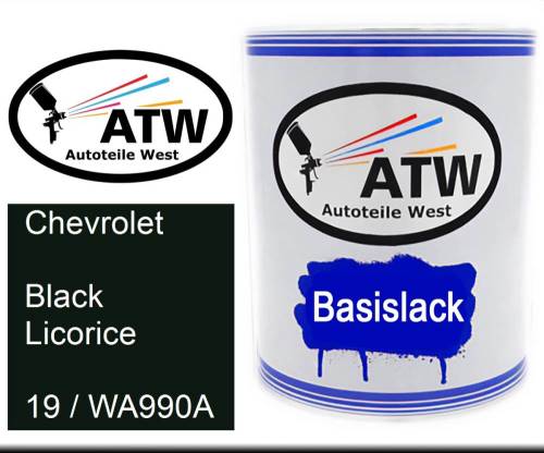 Chevrolet, Black Licorice, 19 / WA990A: 1L Lackdose, von ATW Autoteile West.